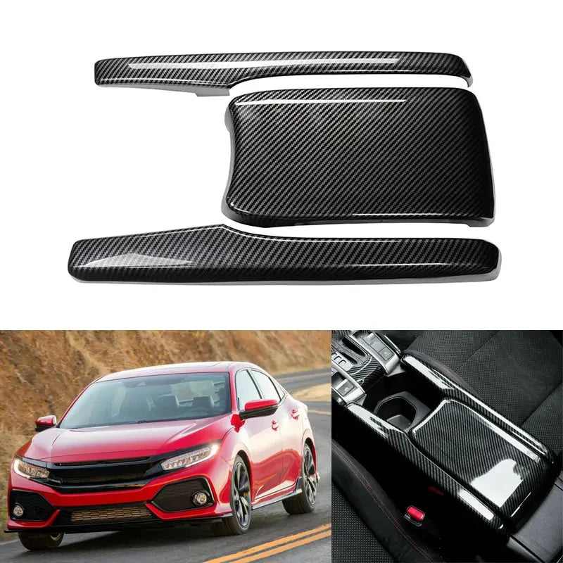 Honda Civic X Carbon Fiber Gear Shift Panel Cover Trim | Center Console ABS Interior Sticker for Honda Civic 10th Gen (2016–2021)