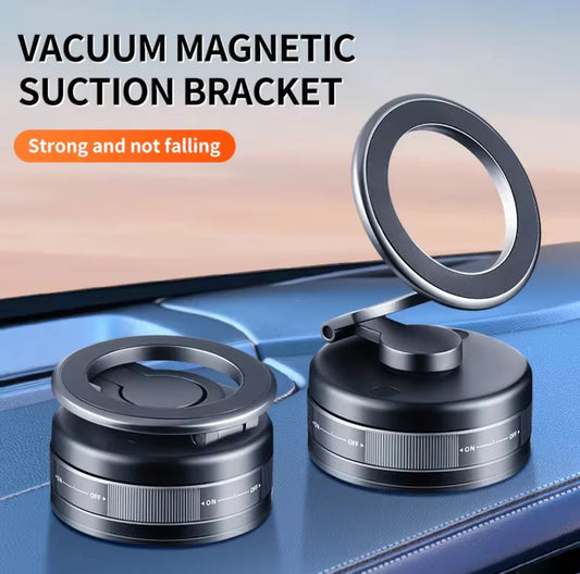 Magnetic Vacuum Car Phone Holder โ 360ยฐ Rotatable Dashboard Mount
