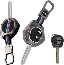 Suzuki Alto/Wagon-R/Cultus/Ciaz/Swift Metal Key Shell Fob Case Cover 2009-2014 - 2 Button - Replacement Casing - Zinc Alloy Silicone