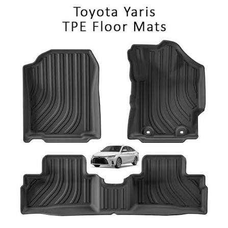 For Toyota Yaris  2020-2024 2023 2022 2021 All-Weather TPE Floor Mat Carpet Waterproof Auto Interior Protector Accessories