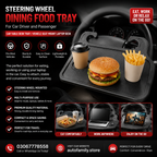 Steering Wheel Dining Food Tray for Car Driver and Passenger Car Table Desk Tray / Vehicle Seat Mount Laptop Desk