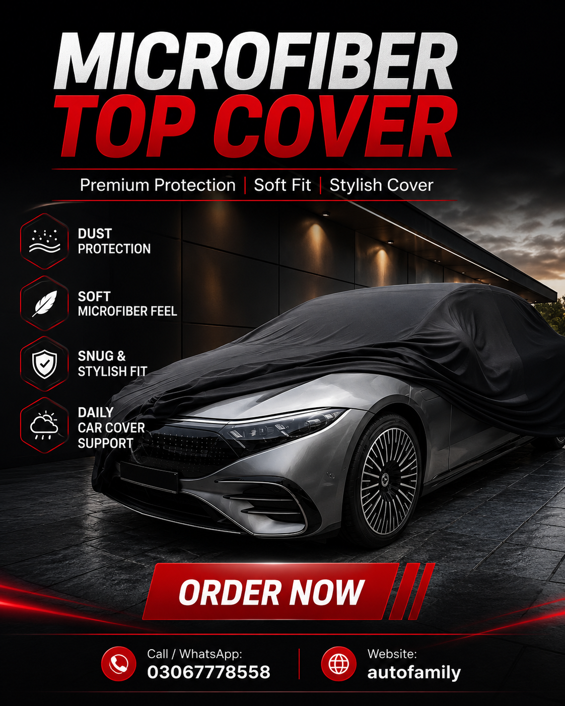 Microfiber Top Cover | Water Proof | Dust Proof | Primum Quality | SMALL,MEDIUM,LARGE,XL,XXL