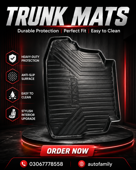 TPU TRANK MAT| Primum Quality | CROLLA , Alto, Wagan R , Yaris , City , ALL 5 seats car
