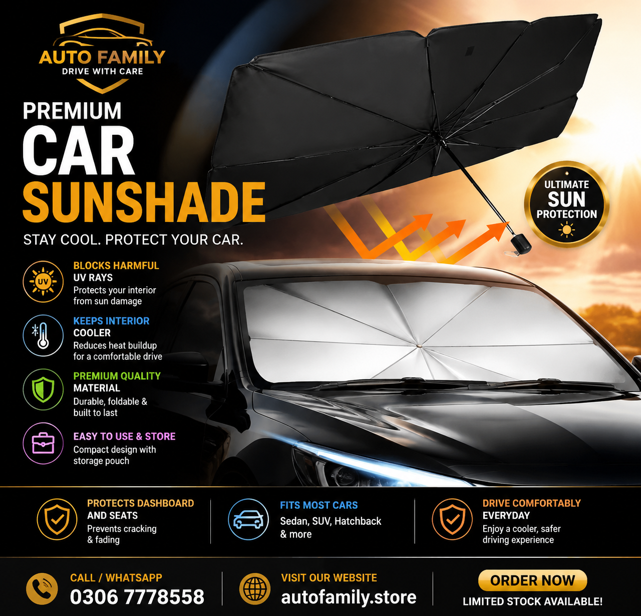 Front Screen Umbrella  | Premium Quality