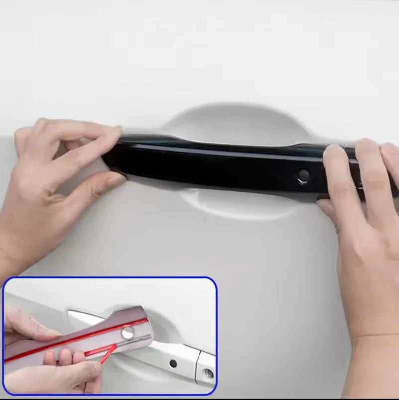 Honda Civic X (10th Gen) Carbon Fiber Door Handle Cover Trim with Smart Keyless Entry | Black Exterior Handle Moulding | 2016-2021