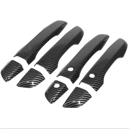 Honda Civic X (10th Gen) Carbon Fiber Door Handle Cover Trim with Smart Keyless Entry | Black Exterior Handle Moulding | 2016-2021