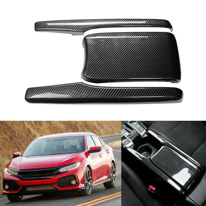 Honda Civic X Carbon Fiber Gear Shift Panel Cover Trim | Center Console ABS Interior Sticker for Honda Civic 10th Gen (2016–2021)