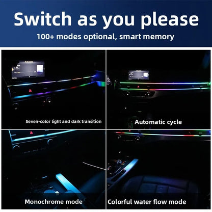 RGB Car Ambient Lights with App Control | USB LED Interior Dashboard Acrylic Strip Lights