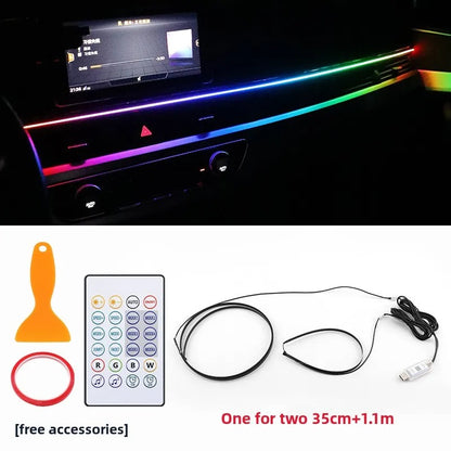 RGB Car Ambient Lights with App Control | USB LED Interior Dashboard Acrylic Strip Lights