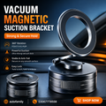 Magnetic Vacuum Car Phone Holder – 360° Rotatable Dashboard Mount