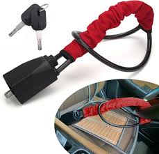 Heavy Duty Car Steering Wheel Lock | Universal Anti-Theft Seat Belt Security Lock with Steel Cable & 2 Keys