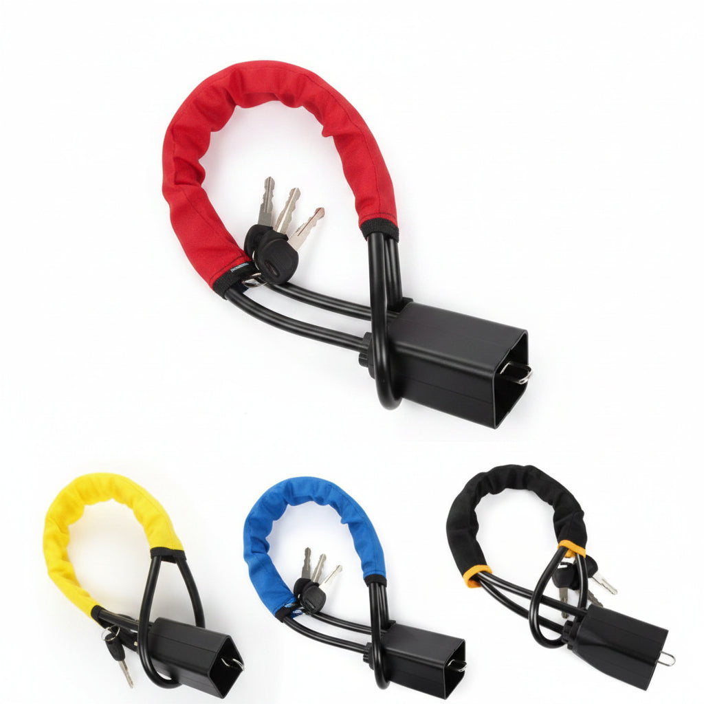 Heavy Duty Car Steering Wheel Lock | Universal Anti-Theft Seat Belt Security Lock with Steel Cable & 2 Keys